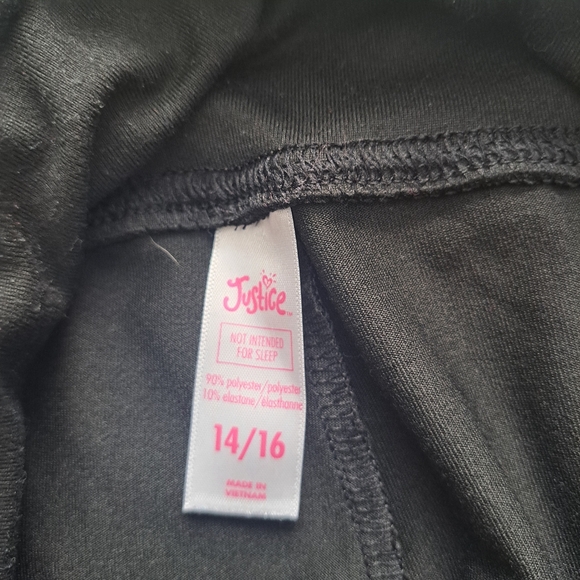 Justice girl legging 14-16 black with white logo - Picture 7 of 8